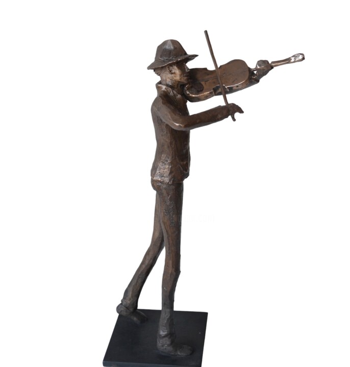 Sculpture titled "Le Violoniste" by Manoyan, Original Artwork, Bronze