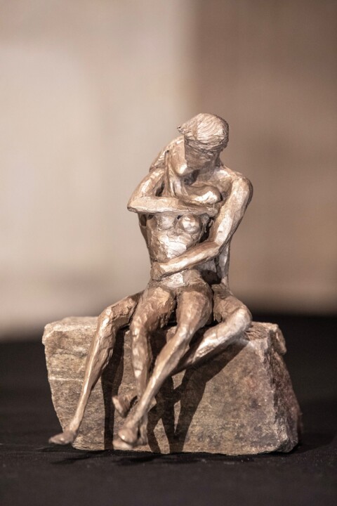 Sculpture titled "Juste Toi et Moi" by Manoyan, Original Artwork, Bronze