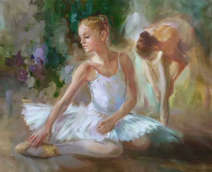 Картина под названием "Ballet images" - Elena Rezaeva, Подлинное произведение искусства, Масло