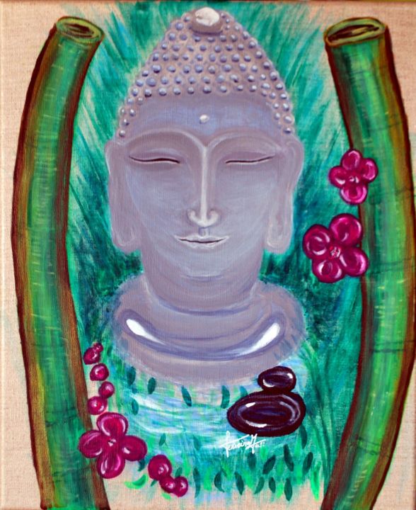 Painting titled "zen-boudda" by Emmanuel Ferreira, Original Artwork, Acrylic