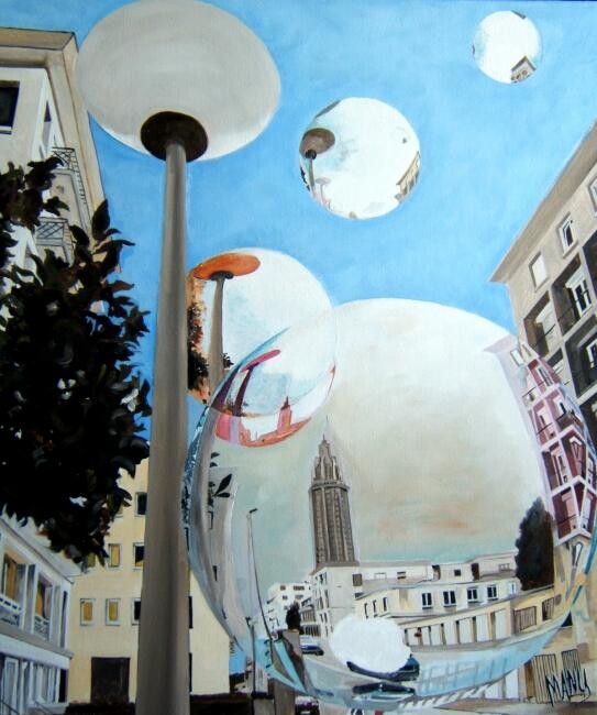 Peinture intitulée "St Joseph des bulles" par Manu Surreabulliste, Œuvre d'art originale