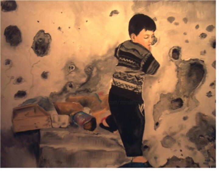 Peinture intitulée "palestine" par Manu Surreabulliste, Œuvre d'art originale
