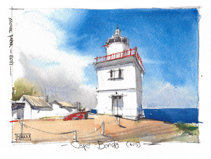 Painting titled "Cape Borda, Kangaro…" by Manu Toxxic, Original Artwork, Watercolor