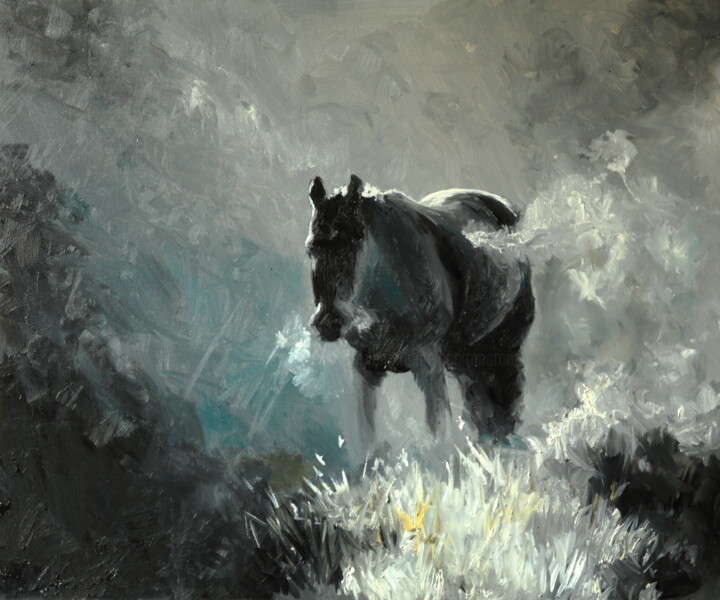 Painting titled "Horse" by Manu Toxxic, Original Artwork, Oil