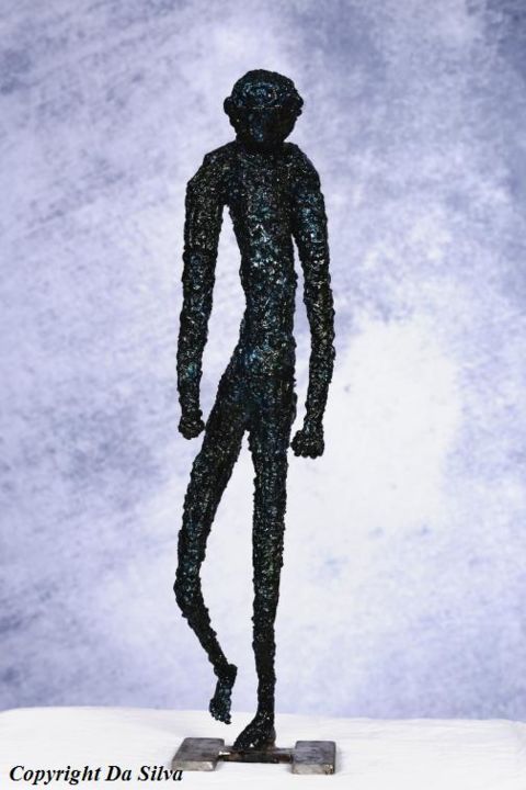 Sculpture intitulée "Le poids de la vie" par Manuel Dasilva, Œuvre d'art originale, Métaux