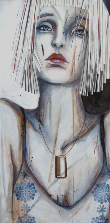 Painting titled "Marjolaine" by Emmanuelle Martin, Original Artwork, Acrylic