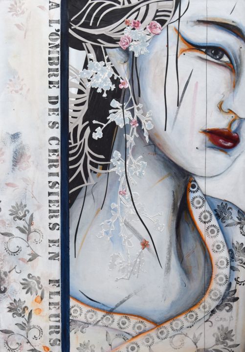 Картина под названием "Haruna" - Emmanuelle Martin, Подлинное произведение искусства, Акрил