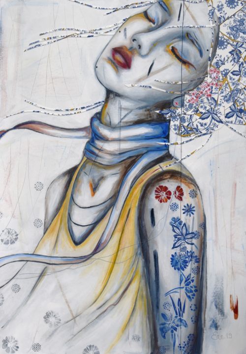Peinture intitulée "Anecée" par Emmanuelle Martin, Œuvre d'art originale, Acrylique