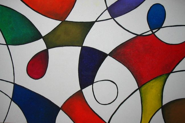 Peinture intitulée "Rythme coloré" par Manuella, Œuvre d'art originale,