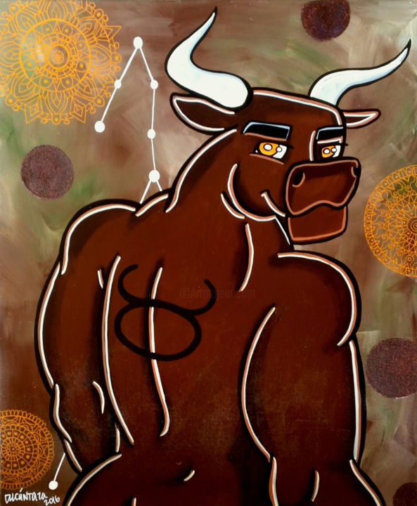 Peinture intitulée "Taurus" par Manuel Alcantara, Œuvre d'art originale, Acrylique