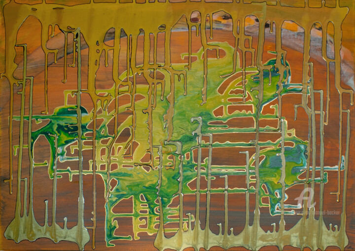 Pintura titulada "Let it flow" por Manuel Backer, Obra de arte original, Acrílico Montado en Bastidor de camilla de madera
