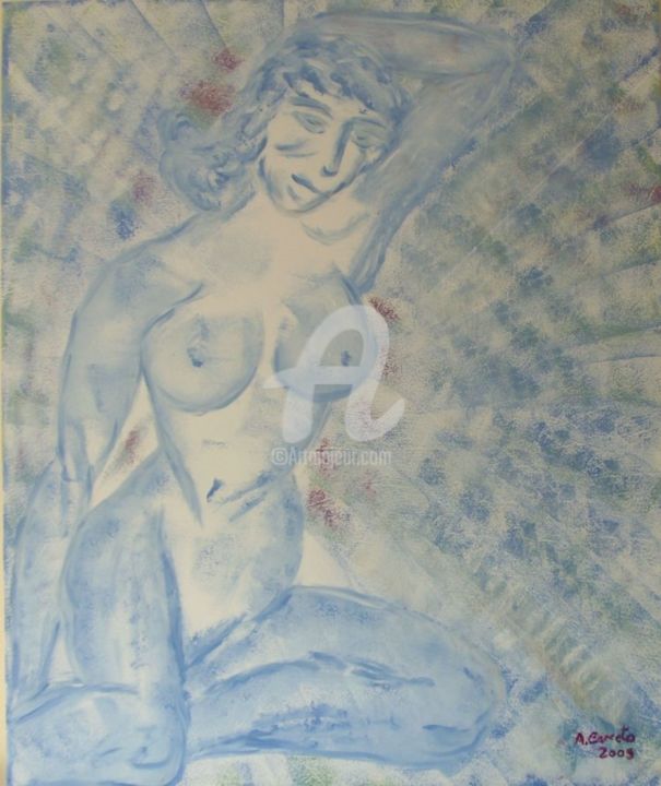 Painting titled "aurea-azul.jpg" by Assunção Carreto, Original Artwork, Oil