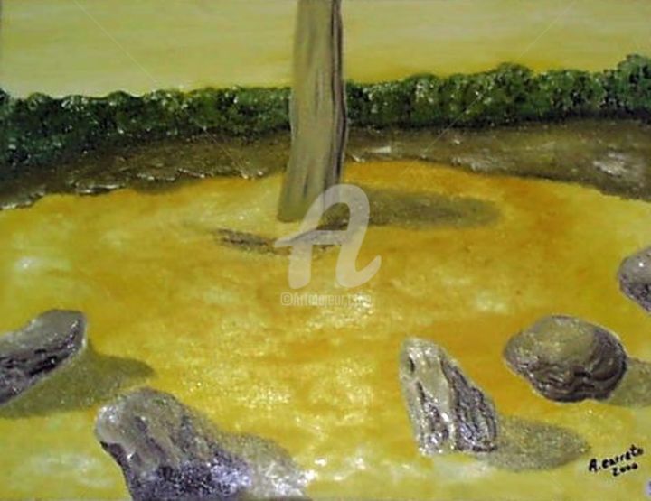 Malerei mit dem Titel "cromeleque.jpg" von Assunção Carreto, Original-Kunstwerk, Öl