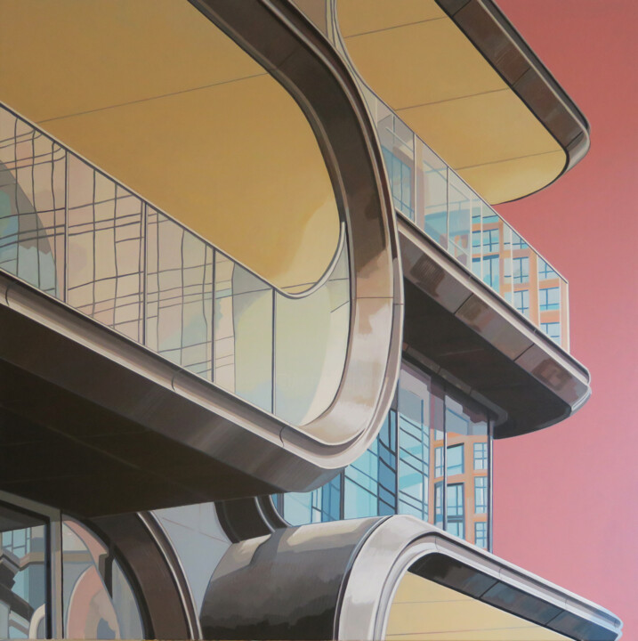 Painting titled "520 WEST 28th. New…" by Manuel Di Chiara, Original Artwork, Acrylic Mounted on Wood Stretcher frame