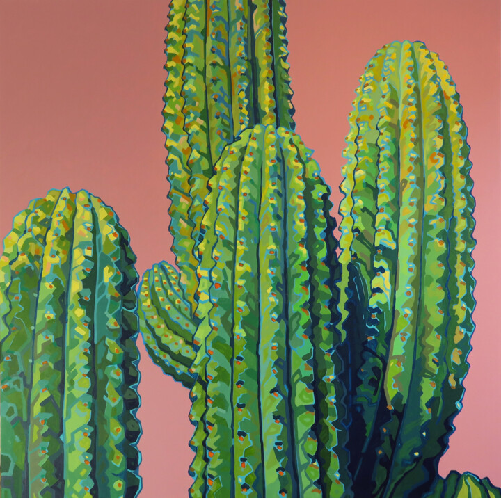 Painting titled "CEREUS" by Manuel Di Chiara, Original Artwork, Acrylic Mounted on Wood Stretcher frame
