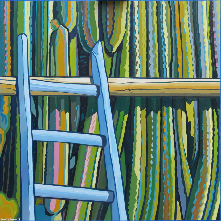 Pintura titulada "LA SCALA CELESTE" por Manuel Di Chiara, Obra de arte original, Oleo Montado en Bastidor de camilla de made…