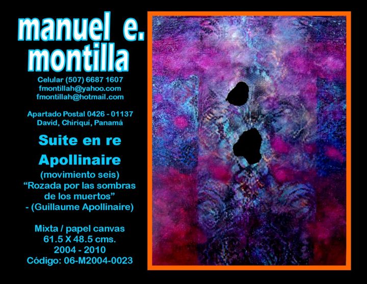 Pittura intitolato "montilla-06-m2004-0…" da Manuel E. Montilla, Opera d'arte originale, Altro