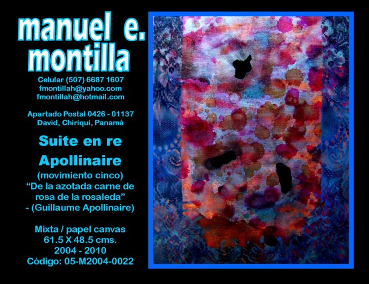 Pittura intitolato "montilla-05-m2004-0…" da Manuel E. Montilla, Opera d'arte originale, Altro