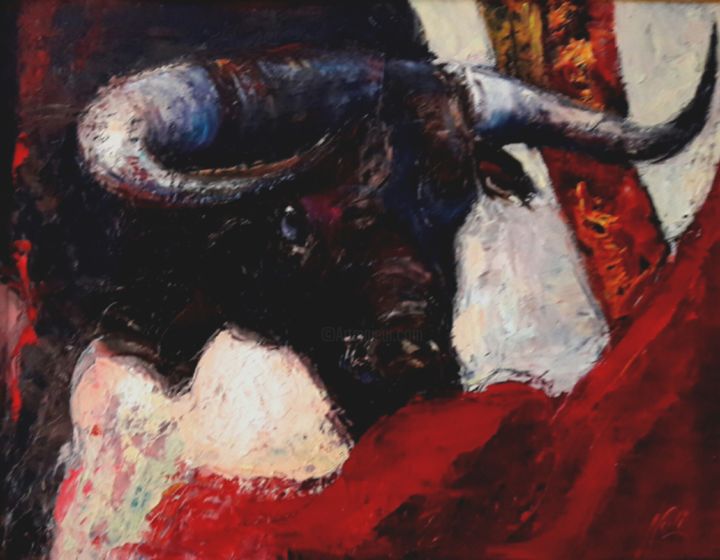 Peinture intitulée "Bullfight" par Noli, Œuvre d'art originale,