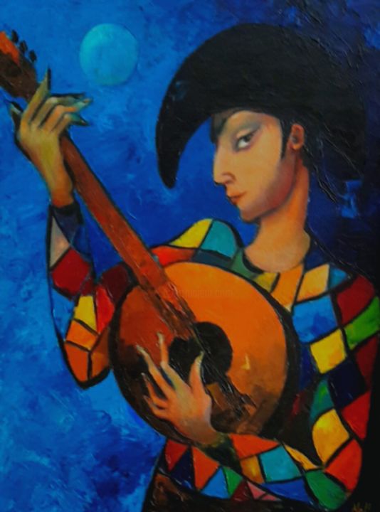 Peinture intitulée "Arlequin" par Noli, Œuvre d'art originale,