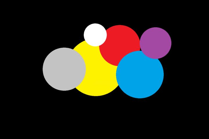 Grafika cyfrowa / sztuka generowana cyfrowo zatytułowany „colored circles” autorstwa Manuel K, Oryginalna praca, 2D praca cy…