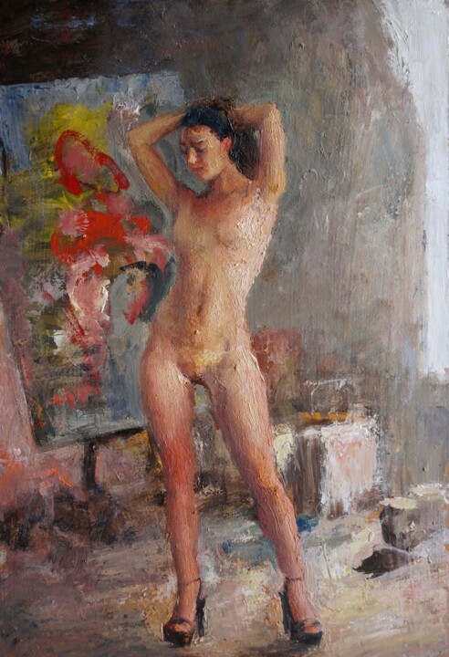 Painting titled "Clémentine" by Manuel Leonardi, Original Artwork, Oil