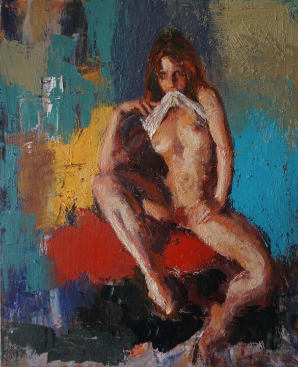 Painting titled "Solène" by Manuel Leonardi, Original Artwork, Oil