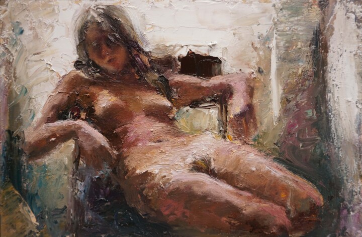 Painting titled "Lise" by Manuel Leonardi, Original Artwork, Oil