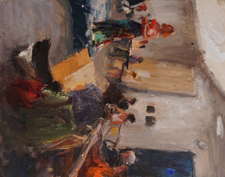 Painting titled "Vue d'atelier" by Manuel Leonardi, Original Artwork, Oil