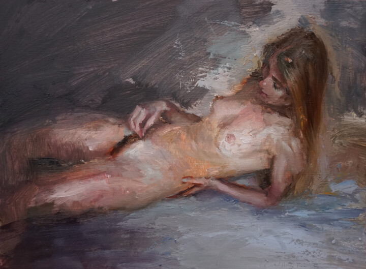 Painting titled "Elise" by Manuel Leonardi, Original Artwork, Oil
