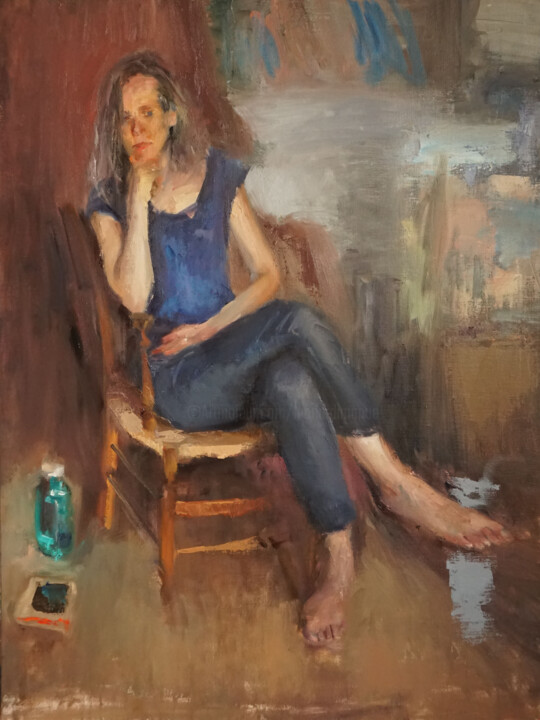 Painting titled "Perrine" by Manuel Leonardi, Original Artwork, Oil