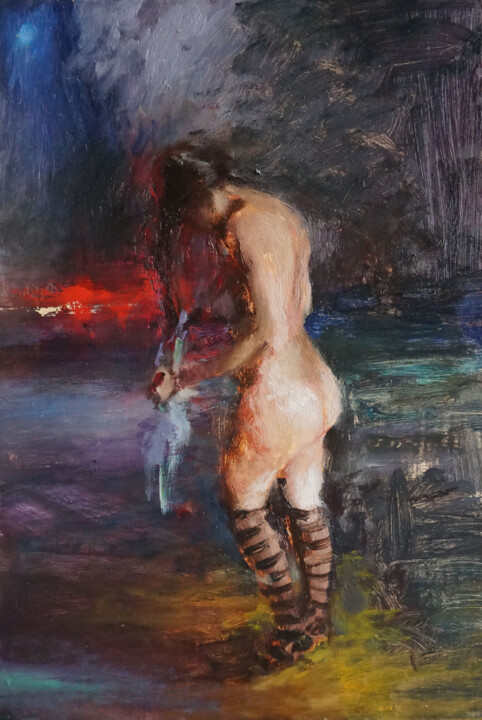 Pittura intitolato "Déchirure" da Manuel Leonardi, Opera d'arte originale, Olio