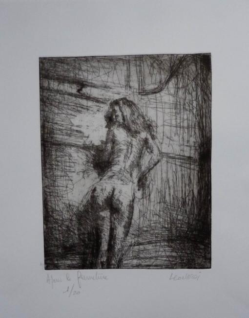 Gravures & estampes intitulée "Après la fermeture" par Manuel Leonardi, Œuvre d'art originale