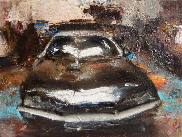Malerei mit dem Titel "CX  garage Citroen" von Manuel Leonardi, Original-Kunstwerk, Öl