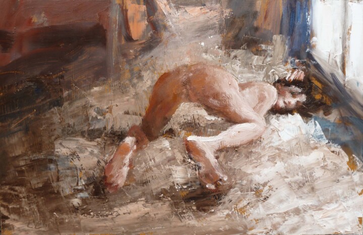 Картина под названием "A refaire" - Manuel Leonardi, Подлинное произведение искусства, Масло