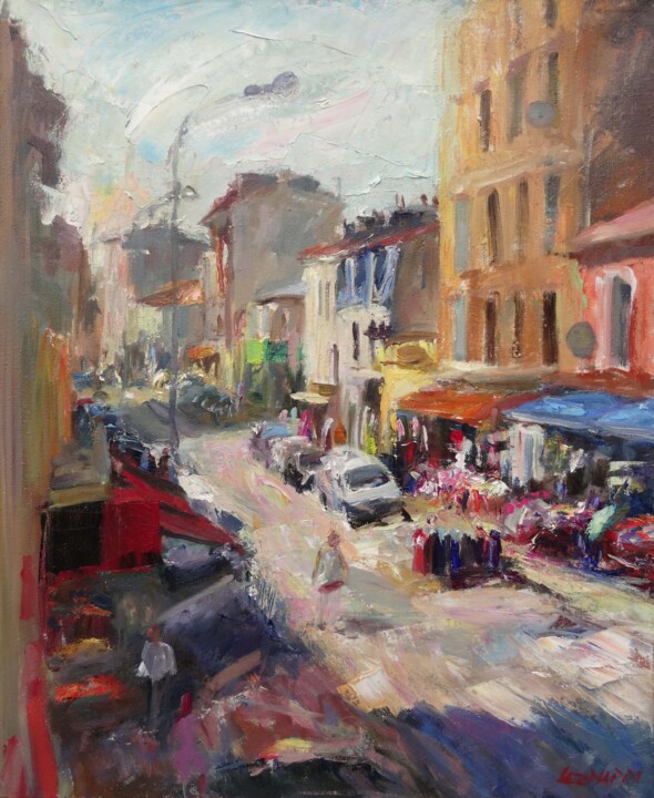 Pintura intitulada "Banal rue à Alfortv…" por Manuel Leonardi, Obras de arte originais