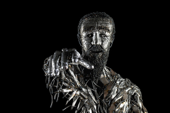 Sculptuur getiteld "Rivelazione" door Manuel Quaresima, Origineel Kunstwerk, Metalen