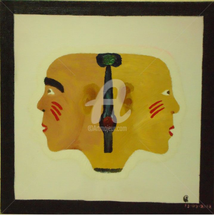 Peinture intitulée "Duas faces numa vida" par M.Rocha, Œuvre d'art originale, Huile