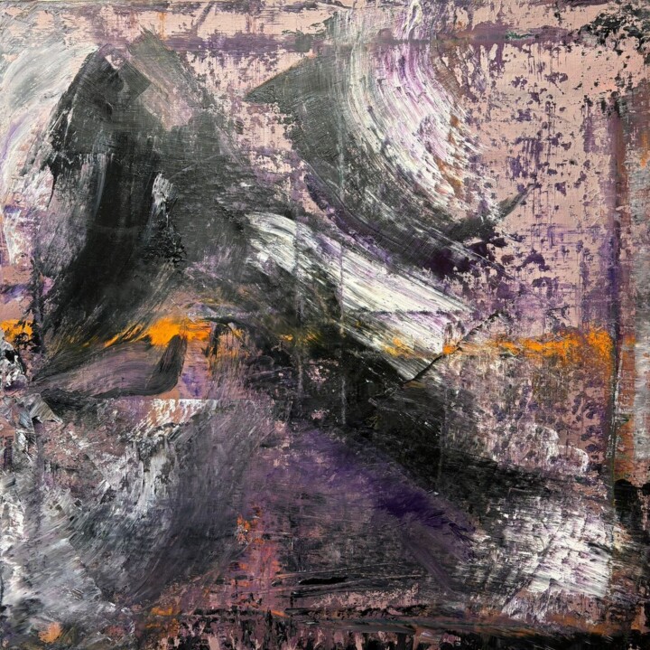 Peinture intitulée "La ola morada" par Manuel Romero Gomez, Œuvre d'art originale, Huile