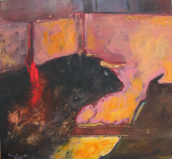 Pittura intitolato "Toro" da Manuel Ruiz Carrillo, Opera d'arte originale, Acrilico