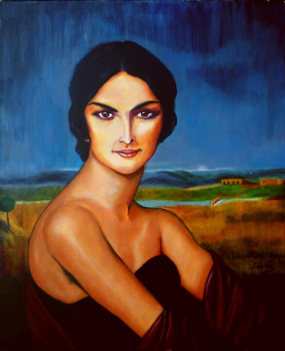 Pintura titulada "A Lady" por Manuel Sánchez, Obra de arte original, Oleo
