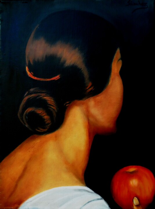 Pintura titulada "The Hair (El Pelo)" por Manuel Sánchez, Obra de arte original, Oleo