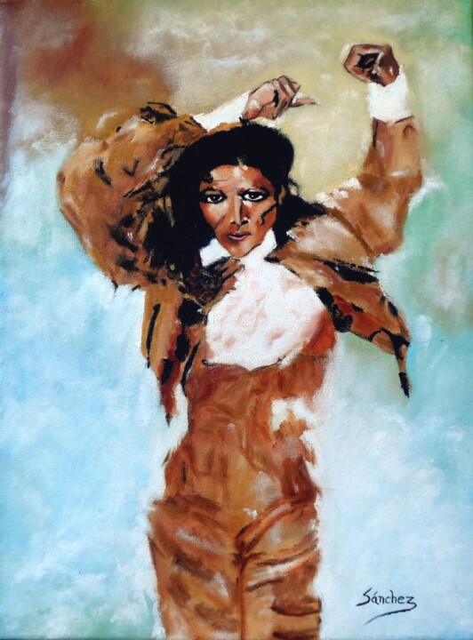 Pintura titulada "Carmen Amaya" por Manuel Sánchez, Obra de arte original, Oleo