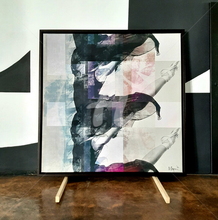 Collagen mit dem Titel "La Danse Q Collage" von Manuel W. Stepan, Original-Kunstwerk, Collagen Auf artwork_cat. montiert