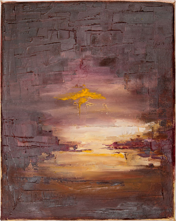 Painting titled ""Sunset"" by Manuela Atanasova, Original Artwork, Oil