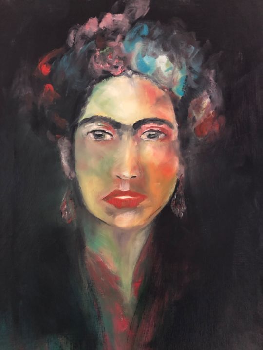 Malerei mit dem Titel "« FRIDA KAHLO »" von Gutierrez, Original-Kunstwerk, Öl