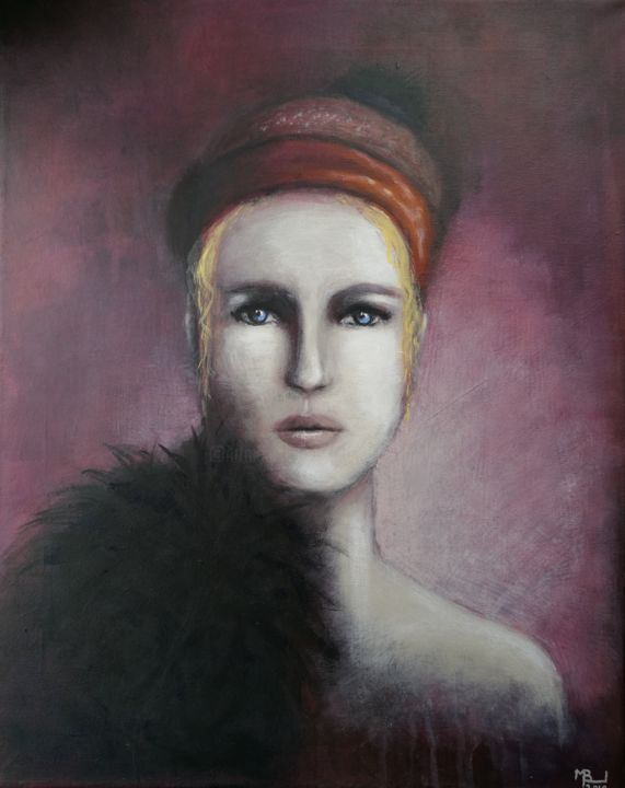 Painting titled "Mon truc en plumes" by Manuela Limacher, Original Artwork, Acrylic