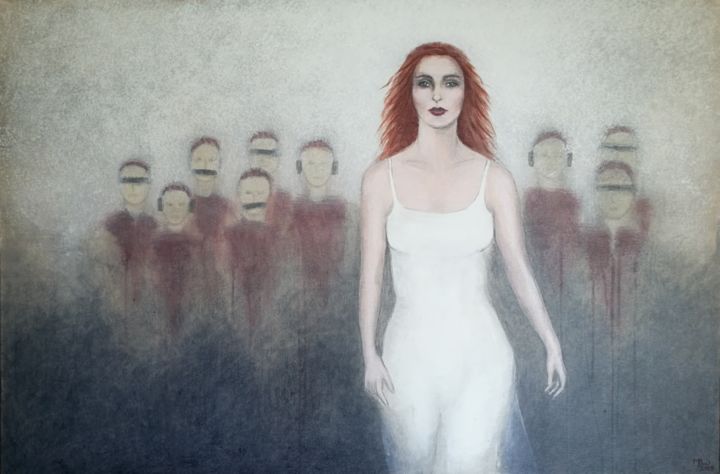 Painting titled "Eveil" by Manuela Limacher, Original Artwork, Acrylic