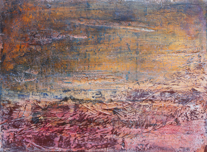 제목이 "Meer und Land II"인 미술작품 Manuela Mordhorst로, 원작, 아크릴 나무 들것 프레임에 장착됨