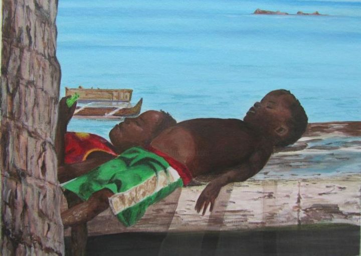 Peinture intitulée "Mada" par Manuela Robert, Œuvre d'art originale,